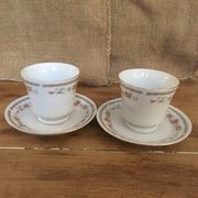 2 flowering tea cups