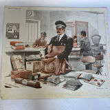 Affiche ' poste & marché '