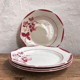 Four Gien porcelain plates