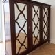 Large antique mahogany wardrobe with 3 mirror doors from the early 20th century.