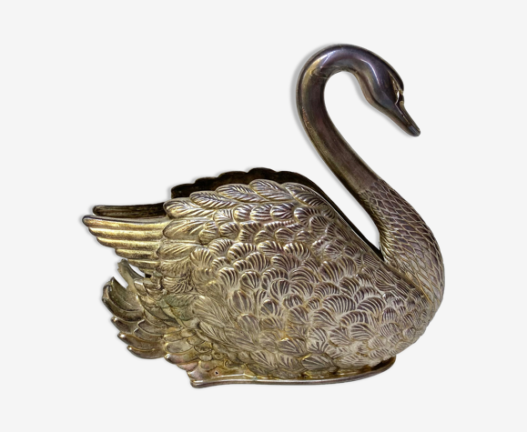 Porte lettres en métal cygne vintage
