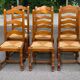 6 chaises à manger paillées dossier haut type ferme