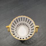 Basket in openwork earthenware Emile Tessier (1887-1971) in Malicorne