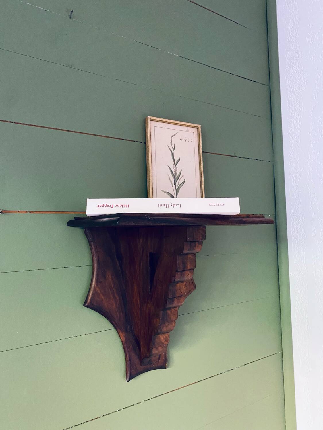 Antique wooden wall shelf