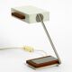 Rare original 1960s Kaiser Leuchten light metal teak table lamp