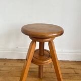Pair of solid wood screw stools