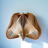 Pair rustic wooden wall sconce lights
