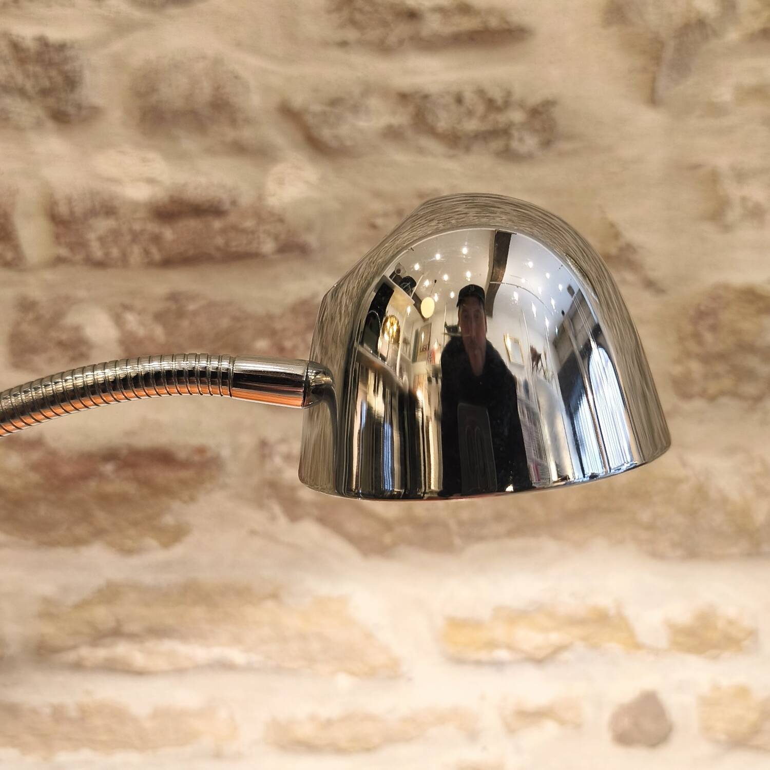 Chrome metal desk lamp, Brilliant edition.