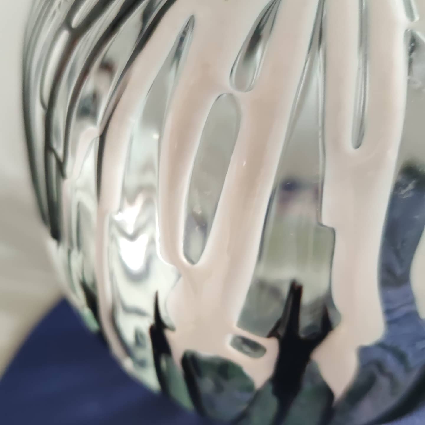 Spherical vase in glass and glass paste, circa 1970