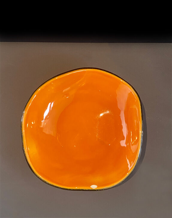 Orange ceramic dish