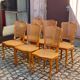 6 Louis XV style caned chairs in solid wood