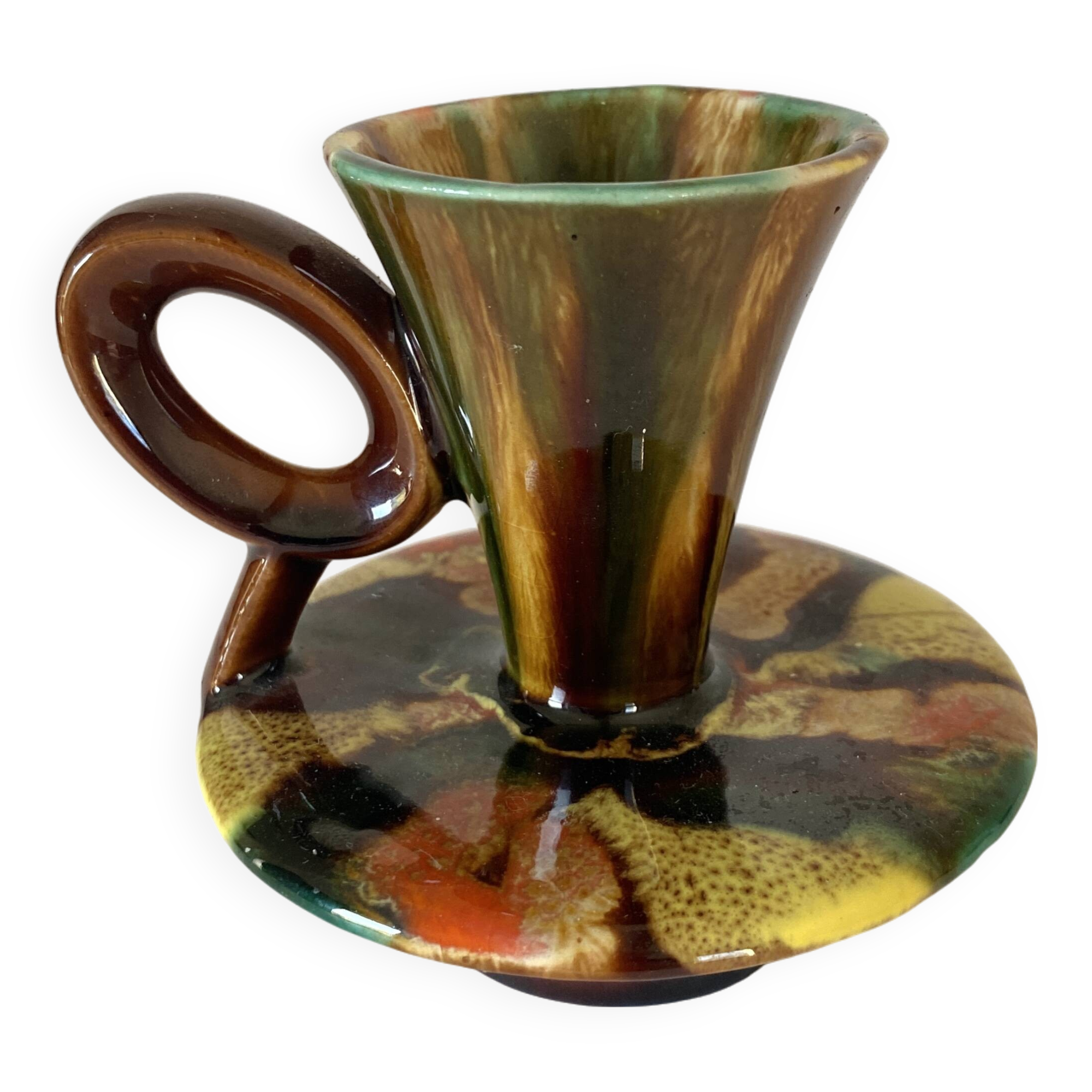 70s ceramic candle holder