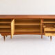Vintage enfilade from the 50s-60s in geometric fan marquetry.