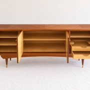 Vintage enfilade from the 50s-60s in geometric fan marquetry.