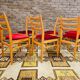 Set de 6 chaises tissu rouge 1960