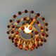 Vintage chandeliers with amber glass tassels and drops
