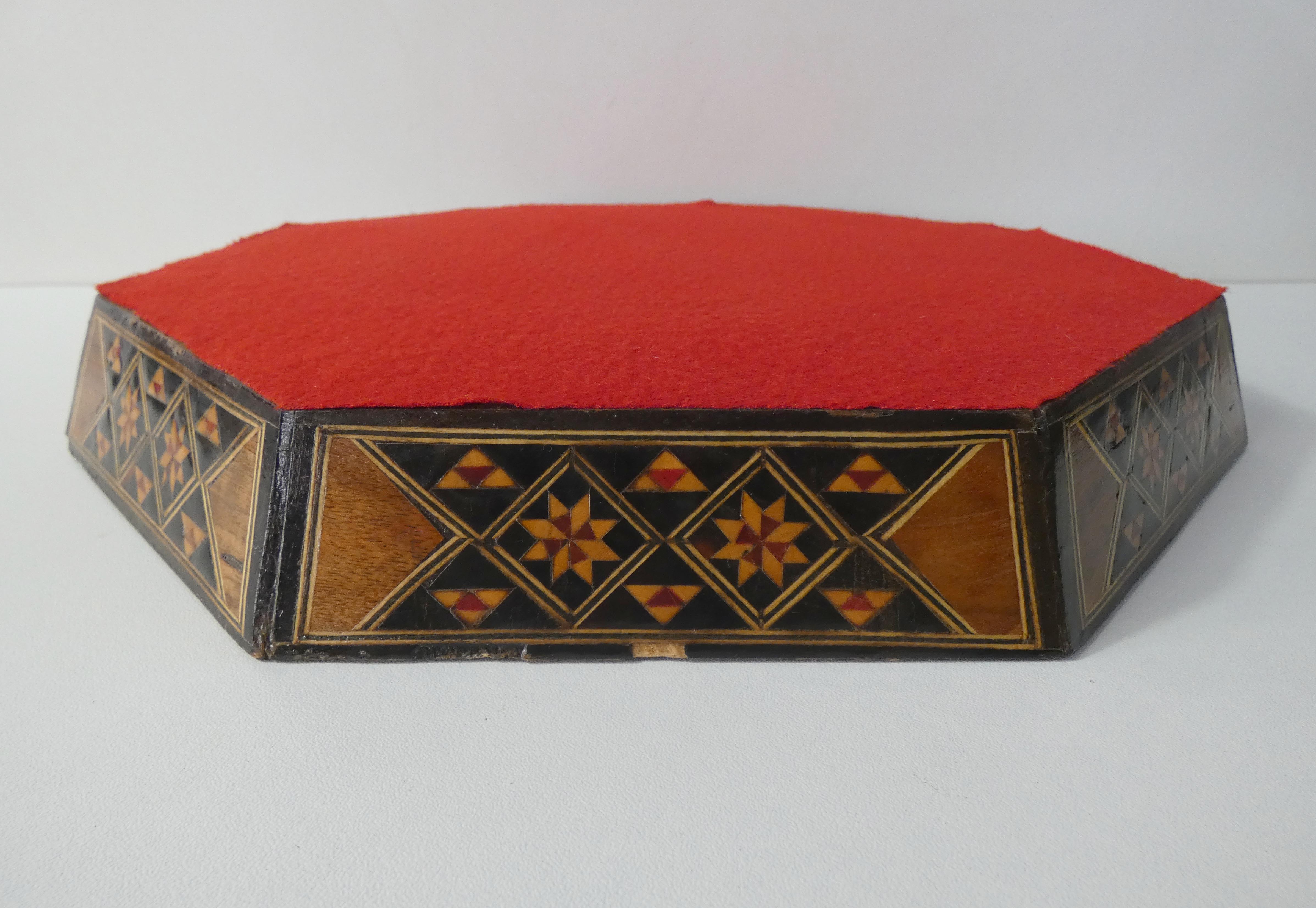 Oriental wooden marquetry tray