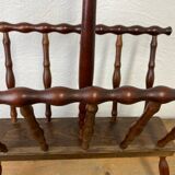 Turned wood push ashtray and magazine rack
