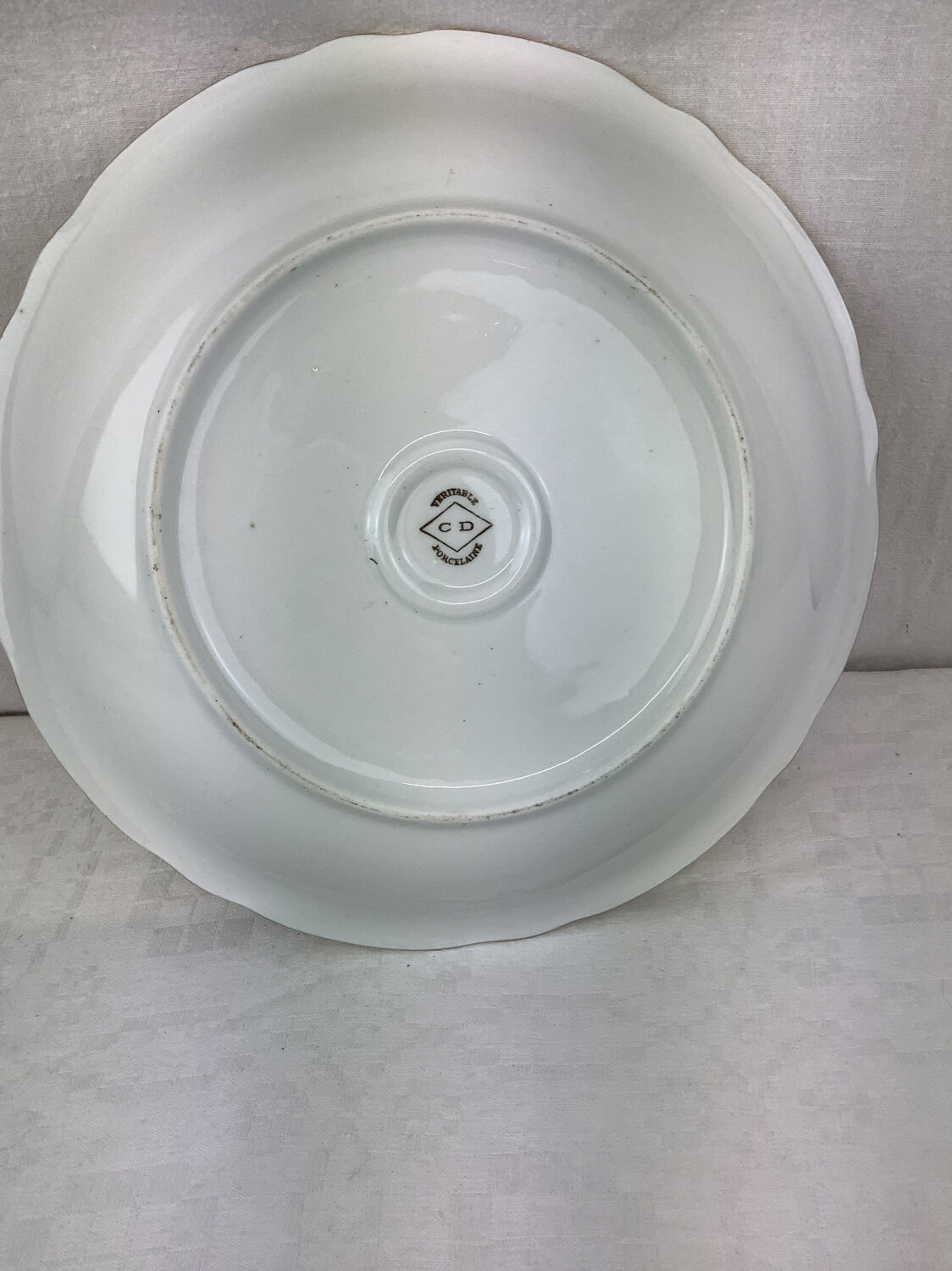 Round hollow dish made in France Limoges Porcelain