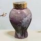 Small vase in Limoges porcelain – speckled purple decoration – Painted by Ma