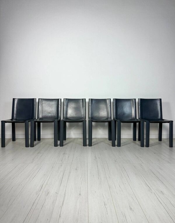 1/6 Chaises de salle à manger vintage italiennes des années 1980 par Carlo Bartoli pour Matteo Grassi
