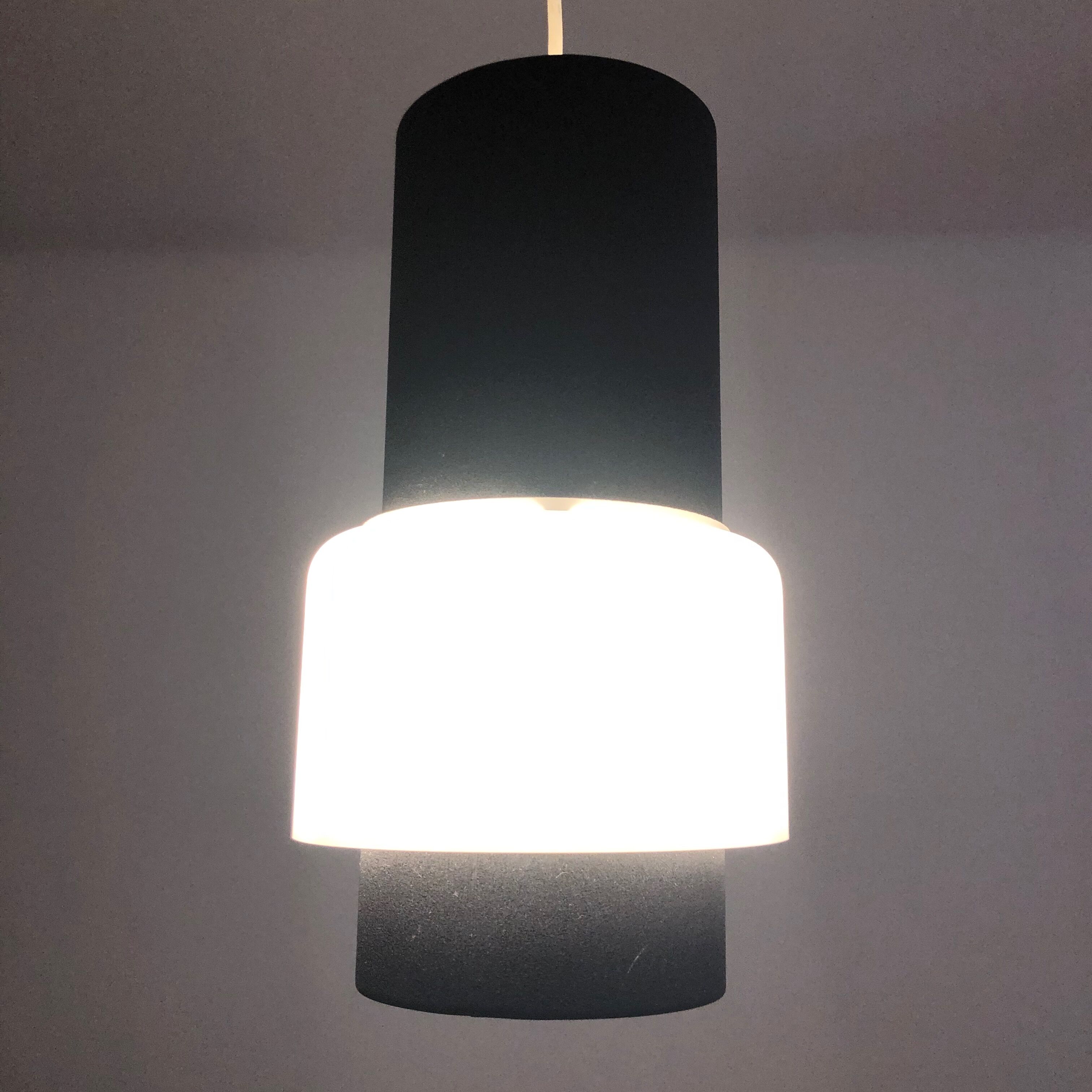 Vintage pendant lamp 1950 Louis Kalff Philips opaline - 33 cm
