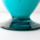 Vintage 1960s Portuguese Blue Glass Vase with Foot