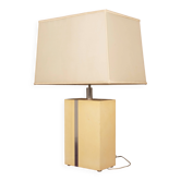 Tommaso Barbi Italian Rationalist Parchment and Metal Geometric Table Lamp