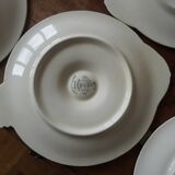 Assiettes à huîtres forme poisson faïence Longwy