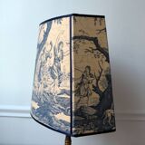 Lampshade in toile de Jouy fabric, Greek goddess Diana the huntress.