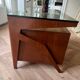 Mid-century Gio Ponti desk / Italian desk with a wooden and glass top
