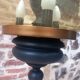 Suspension en bois et verre soufflé