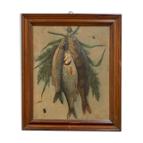 Still life, old fish trophy table