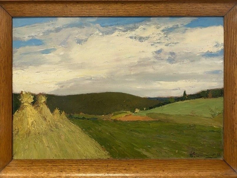 Signed oil-landscape
