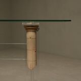 Italian Modern Plexiglass Console Table with Roman Column Details 1980s
