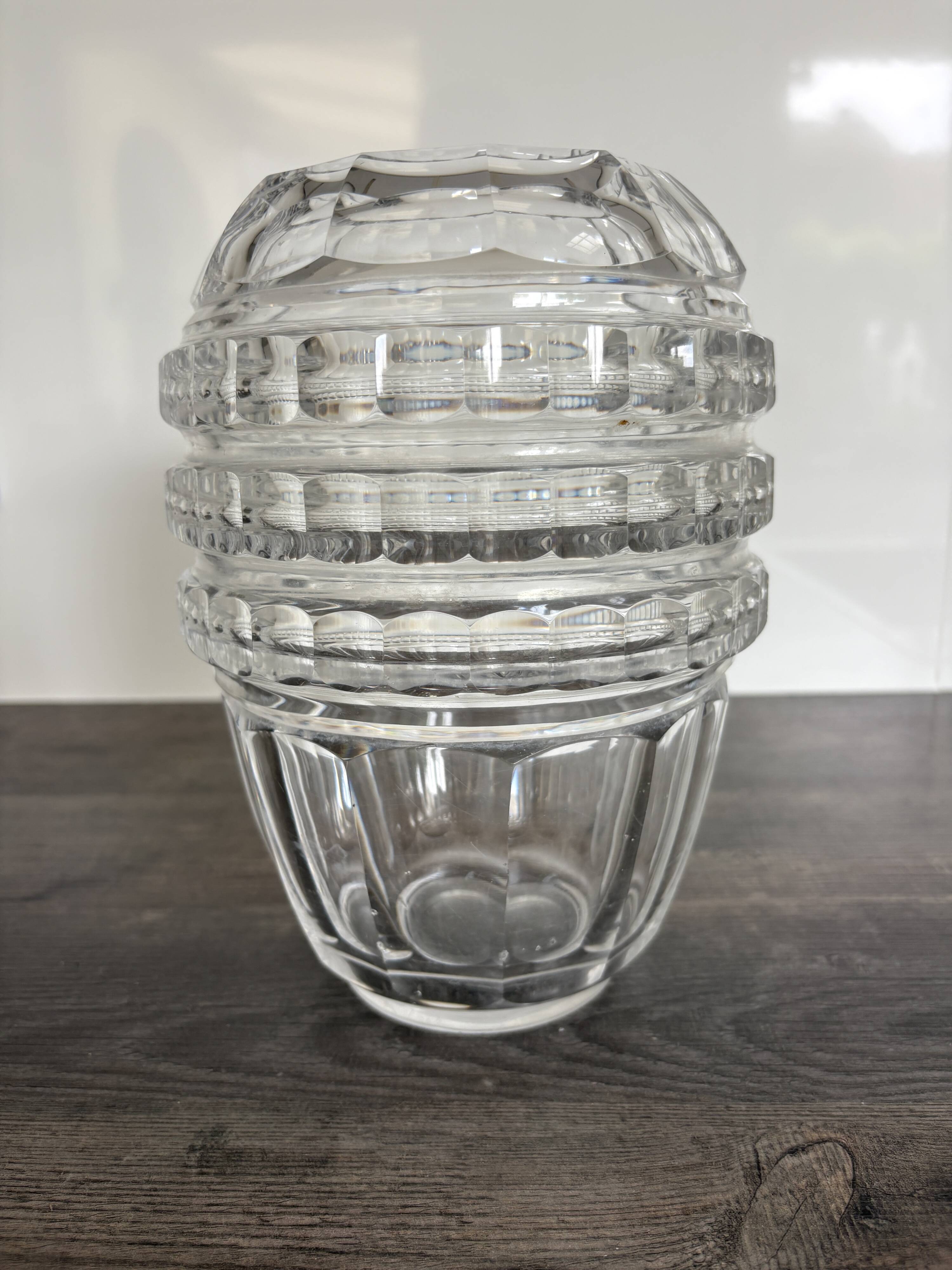 Val Saint Lambert crystal Art Deco cut vase
