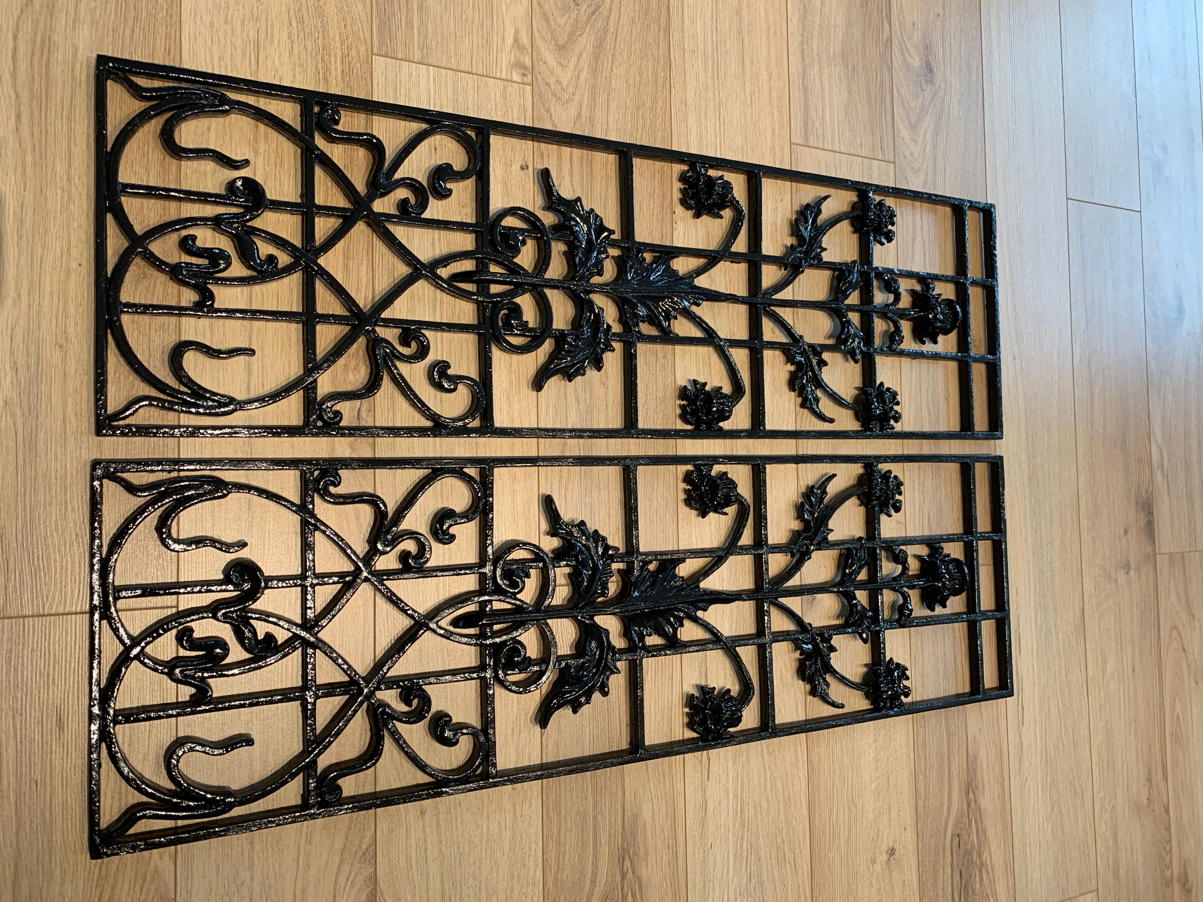 Art nouveau 2 cast iron grills top deco indoors and outdoor stitches