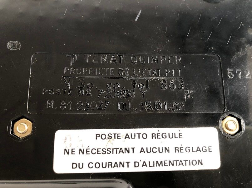 Téléphone PTT vintage Socotel S63 à cadran, 1982