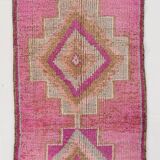 Pink Brown Turkish Runner Rug 86x300Cm SKU 18158