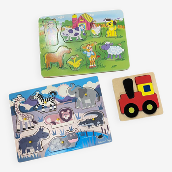 Set of wooden puzzles