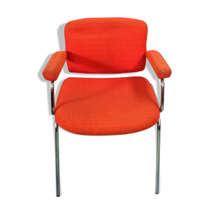 fauteuil vintage en laine - orange