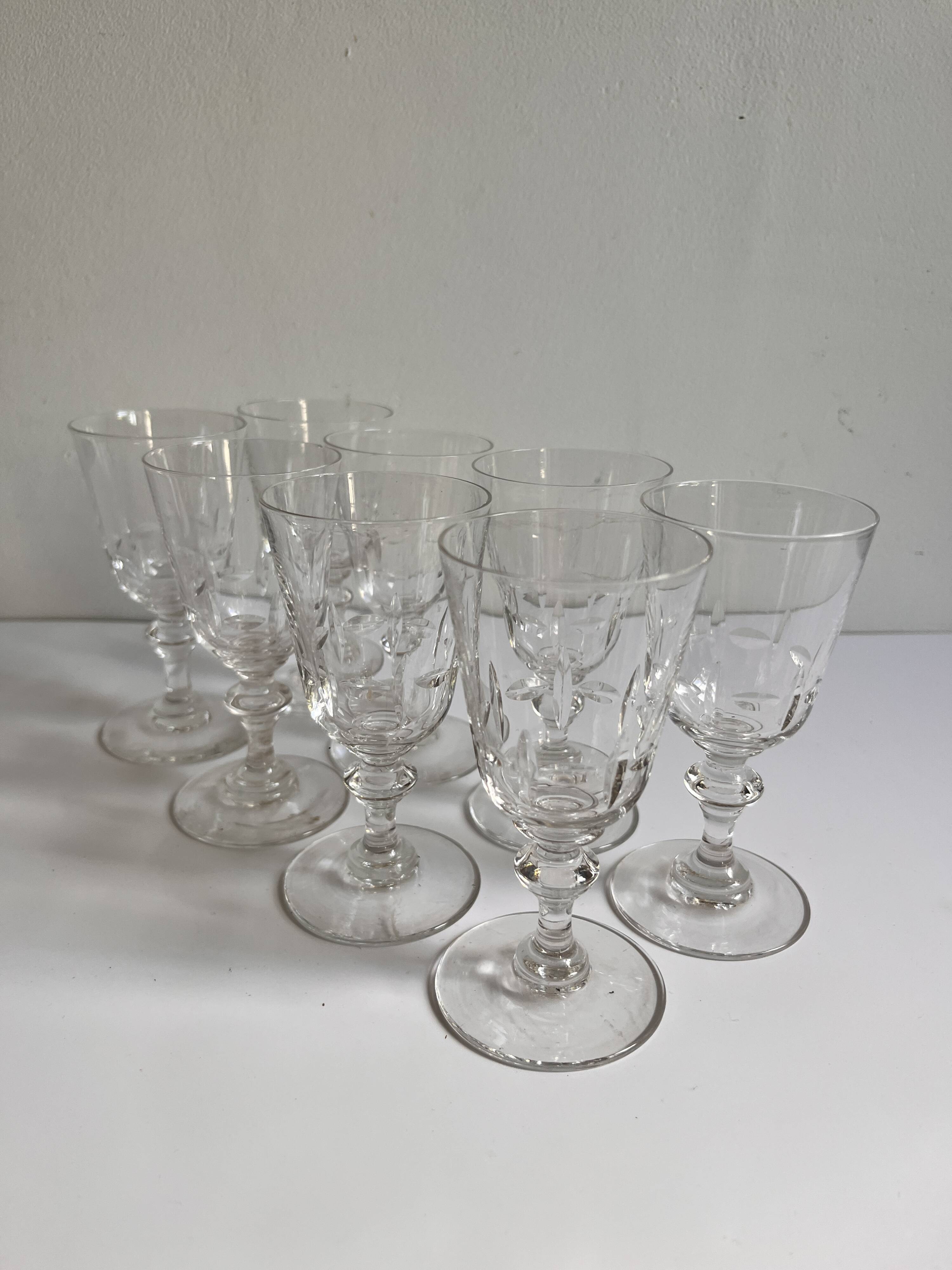 Crystal liqueur glasses