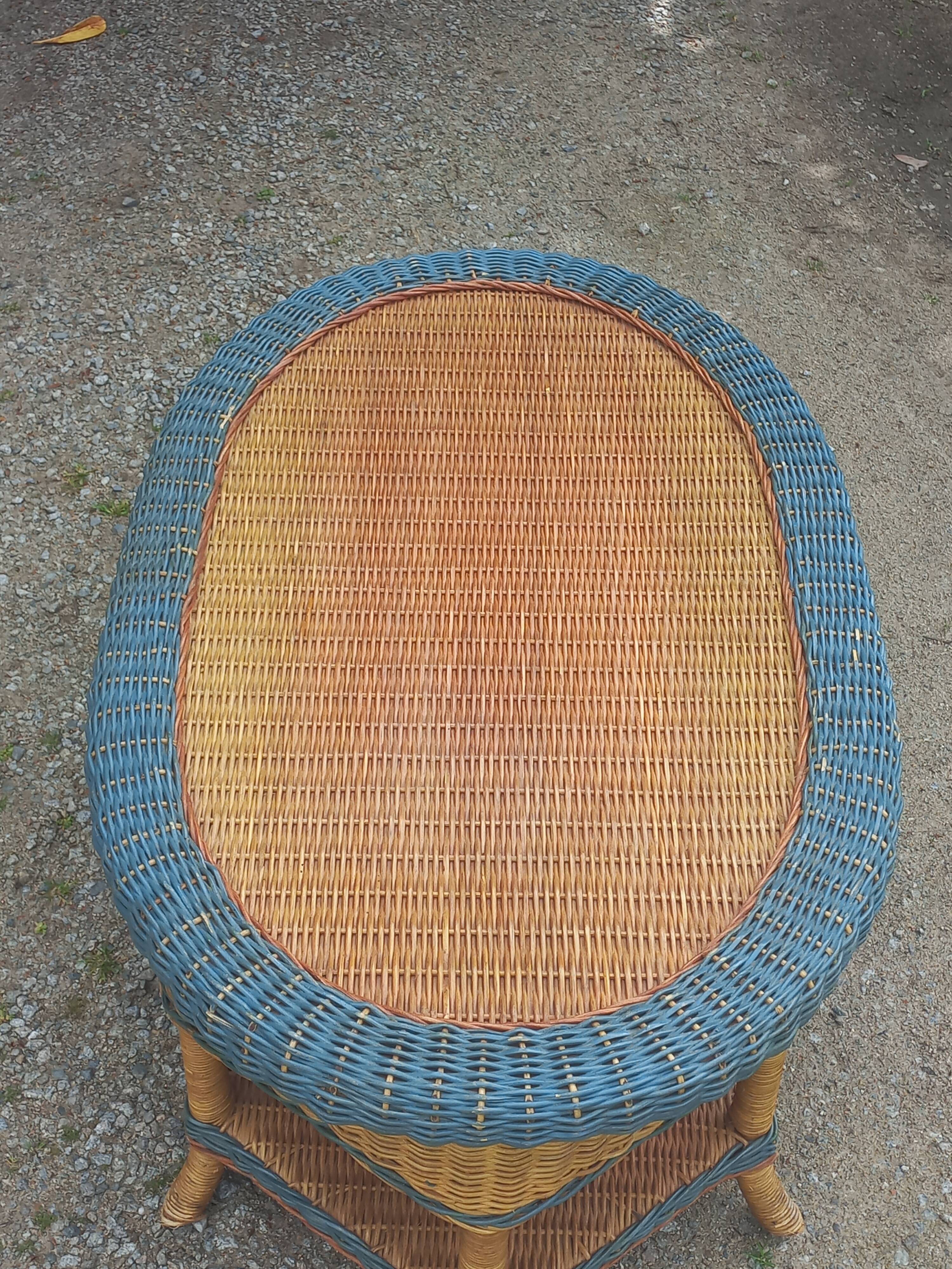 Two-tone rattan coffee table