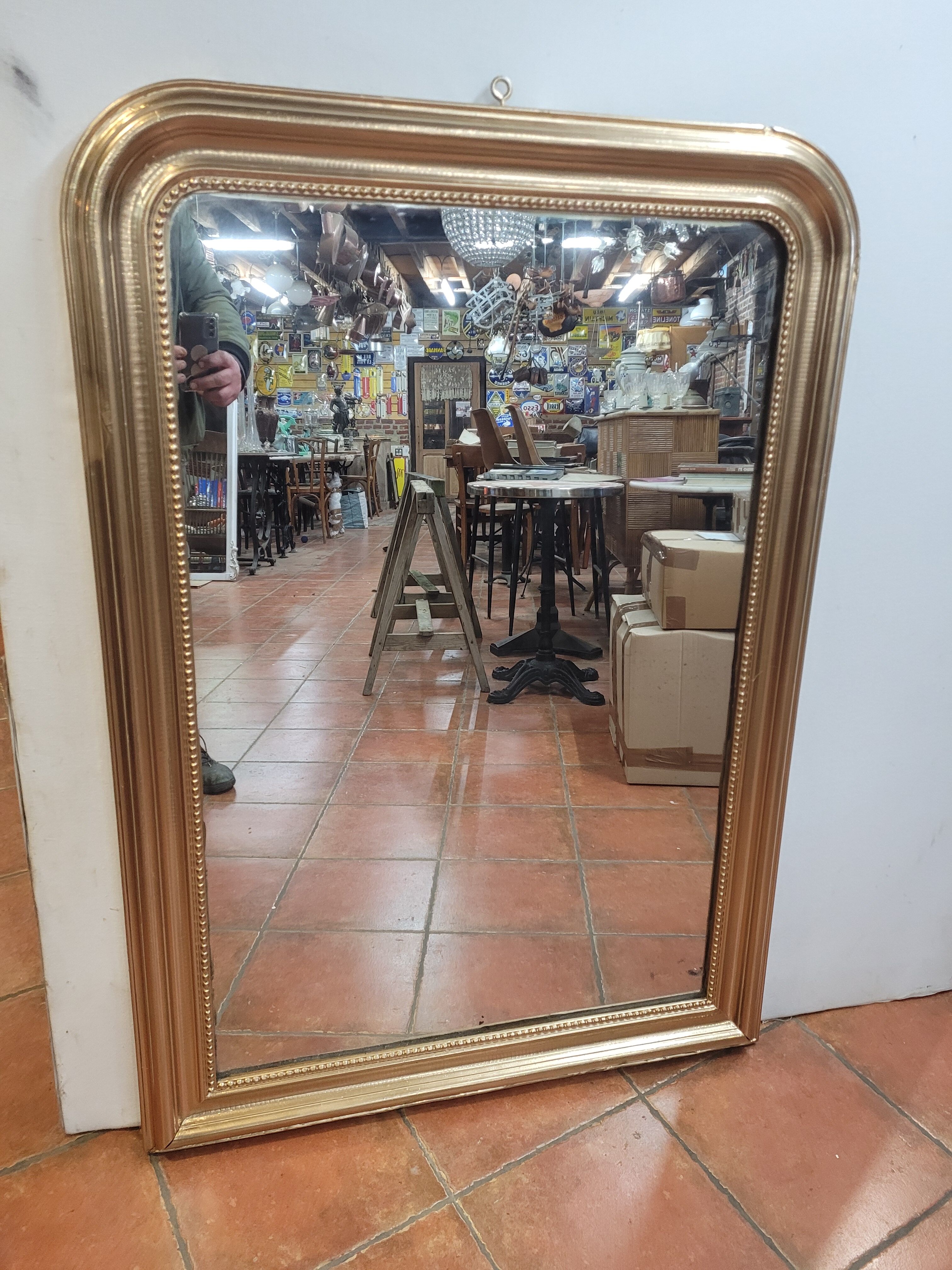 Old mirror Louis Philippe gilded mirror with mercury 124×88cms