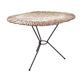 Table tripode en rotin