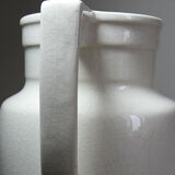 Large Art Deco toilet bowl, antique cracked faience.