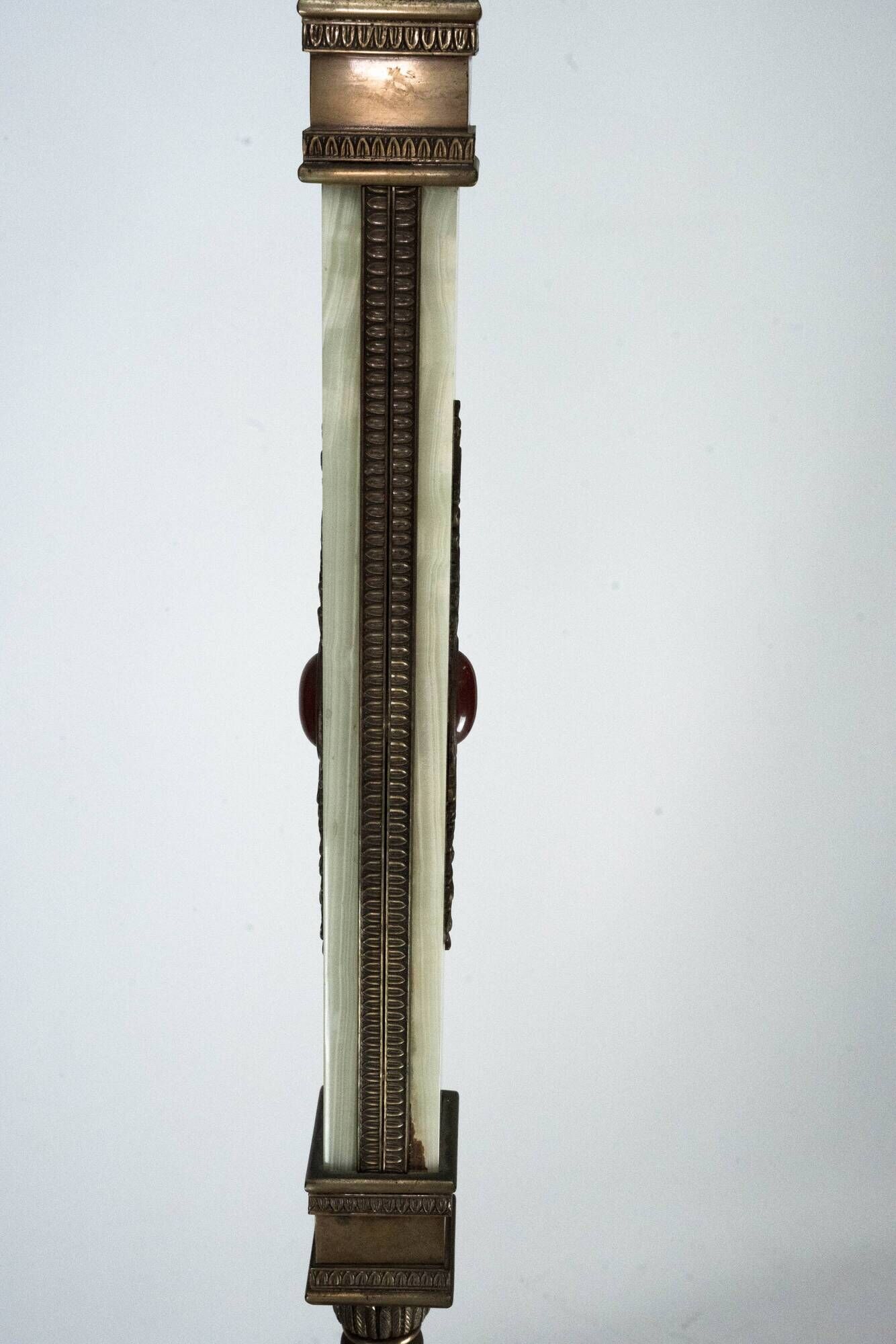 Rare Italian Hollywood Regency Onyx and Bronze Floor Lamp, 1970s