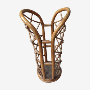 Vintage rattan umbrella holder