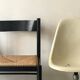 Modernist chair in wood and rope, France 1950