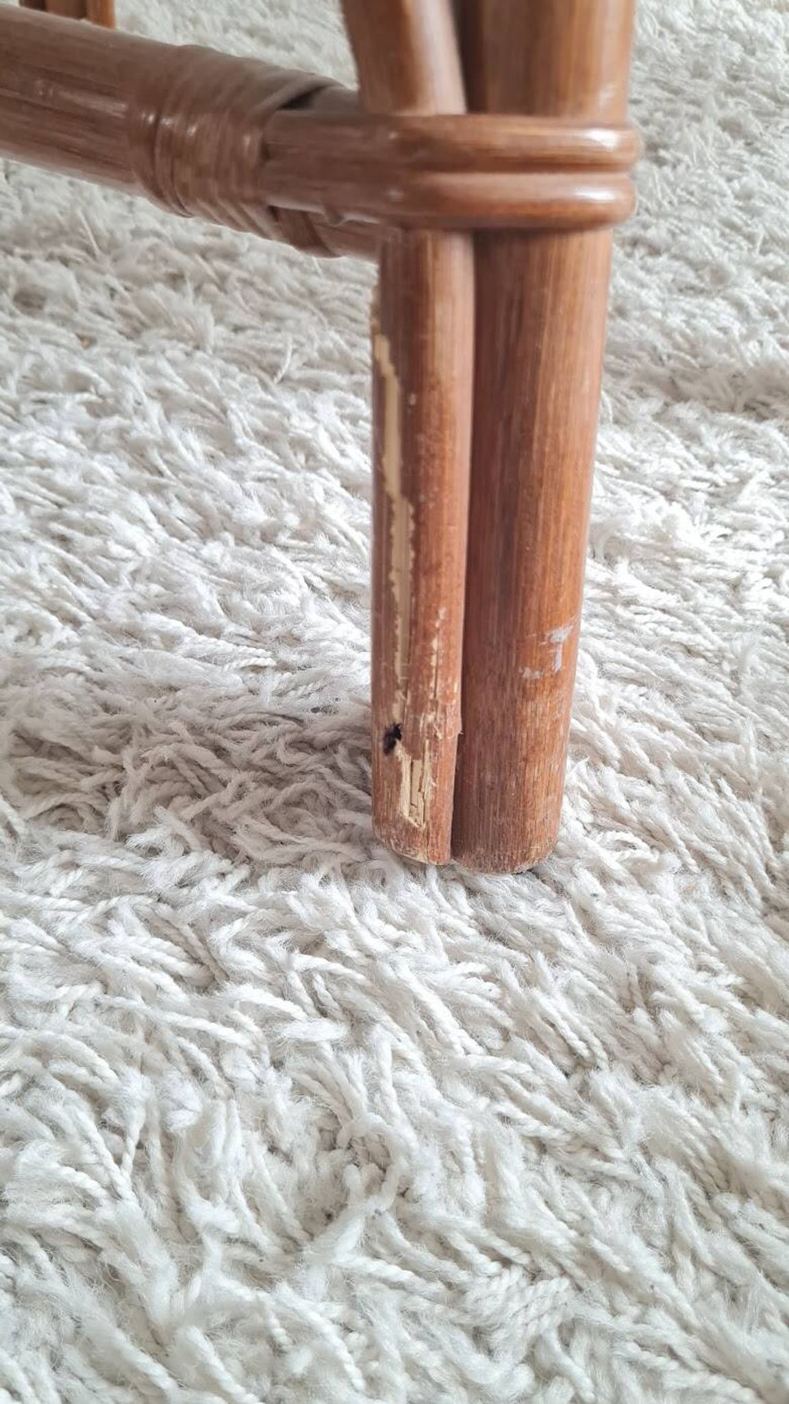 Paire de fauteuils en rotin vintage circa années 70